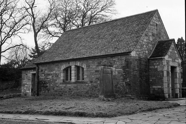 A picture of Currie Kirk's New Session House taken in January 1954.