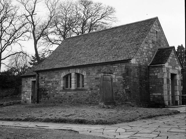 A picture of Currie Kirk's New Session House taken in January 1954.