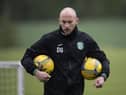 David Gray takes training at HTC ahead of Hibs' final game of the season against St Johnstone
