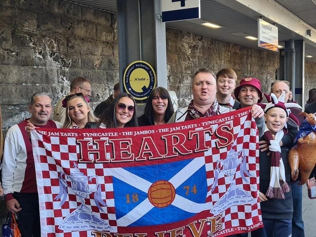 Pam's Hearts family heading west from Haymarket
Pic: Robert Hunter.