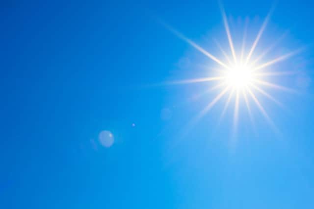 The sun will be splitting the sky all day in Edinburgh, according to the Met Office.