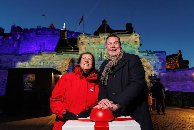 Competition winner Andrew Neilson with Audrey Jones, head of hospitality and events, Historic Environment Scotland.