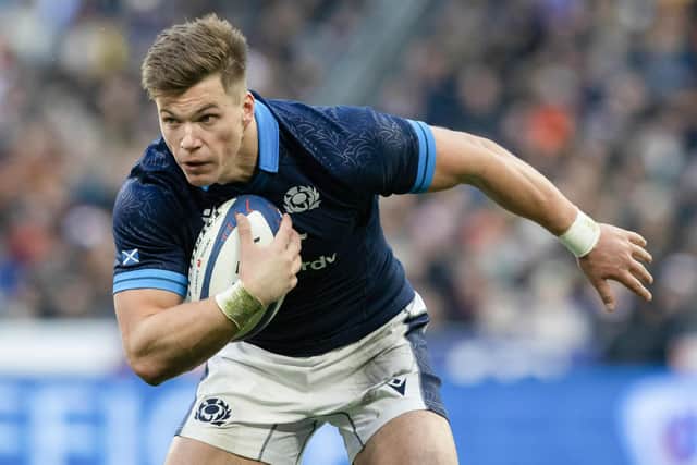 Huw Jones scored two tries against France and believes Scotland can beat anybody on their day. Picture: Craig Williamson / SNS