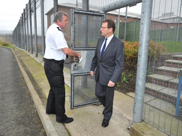 HM Chief Inspector of Prisons David Strang pictured in October, 2015, here being shown around by Keith Stewart Operations manager during a visit to HMP Saughton to highlight the publication of his second annual report, for the year to March 2015.