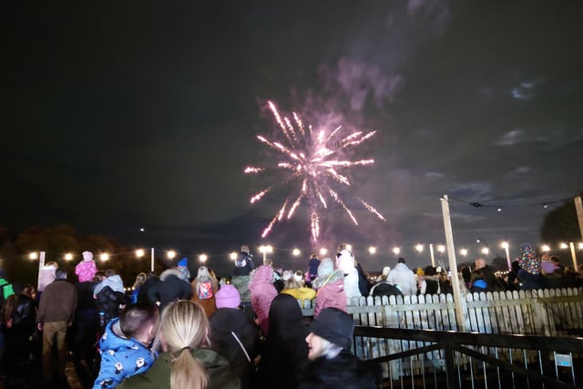 Hundreds of families gathered to watch the fireworks display at the end of the night.