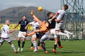 Action from Hearts' last competitive match against raith at Stark's Park