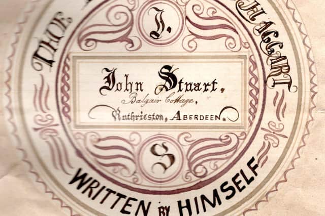 The elegant ex libris in Jan Bondeson's book, showing off the calligraphy of Aberdeen man John Stuart