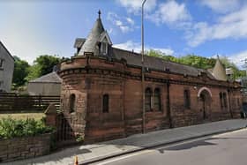 Formerly a police station, this quaint, castellated Romanesque structure at 55 Abbeyhill was built in 1896 to the designs of city architect Robert Morham. It was added to the Buildings at Risk register in 2012.