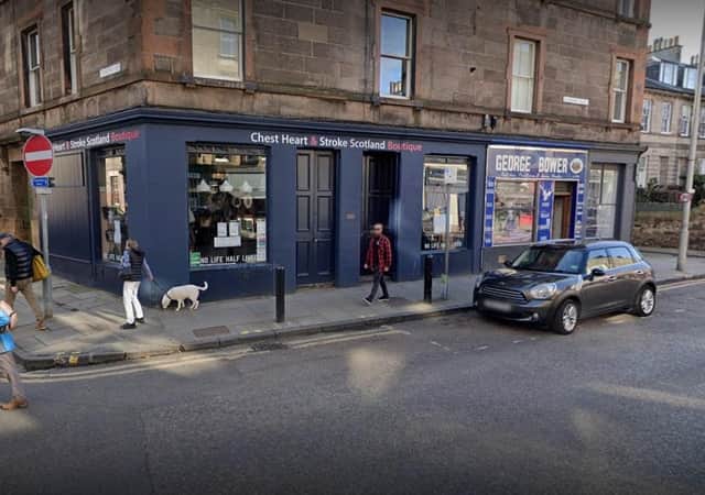 The Chest Heart & Stroke Scotland shop at Raeburn Place, Stockbridge which has faced losses of over £1,000 due to flooding in Edinburgh (Photo: Google Maps).