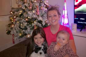 Jennifer Bell, 28, with daughters Georgia, eight, and Kacey, one.