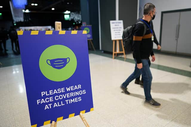 Covid passports were not required for the COP26 summit, but daily negative tests for the virus were (Picture: Ian Forsyth/Getty Images)