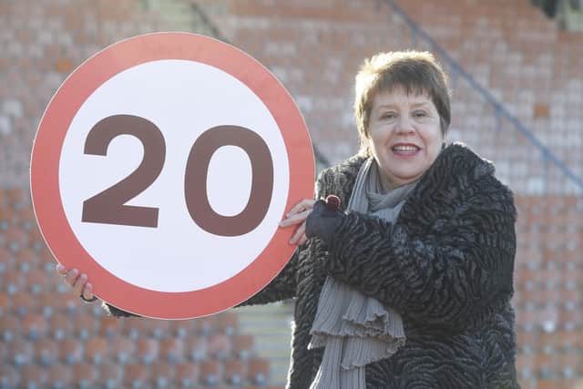Former transport convener Lesley Hinds, who proposed the 20mph limit, is encouraged by the study's findings.  Picture: Greg Macvean.