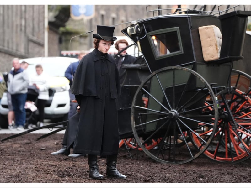 Cast extras on set during the filming of Guillermo del Toro's Frankenstein in Edinburgh. Picture date: Friday September 13, 2024.