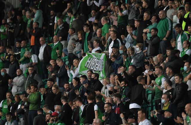 Hibs fans at Easter Road