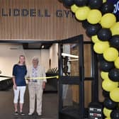 Athlete Eilidh Child and Sue Caton open the refurbished Eric Liddell Gym at the University of Edinburgh.