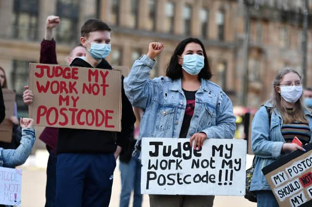 Scottish students stage exam results protests in Edinburgh and Glasgow