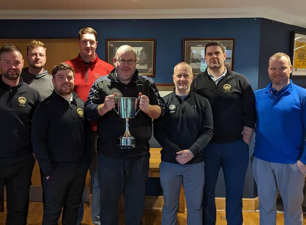 Prestonfield's players show off the trophy after winning this seson's South East Edinburgh Winter League.