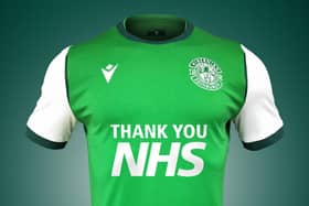 Hibs' 'Thank You NHS' top. Picture: SNS