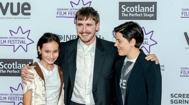 Lead actors Frankie Corio and Paul Mescal with Charlotte Wells, director of Aftersun which opened this year's Edinburgh International Film Festival. Picture: Getty/Euan Cherry