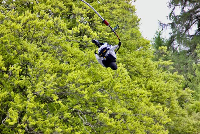 Photo issued by Highland Fling Bungee of Frenchman Francois-Marie Dibon, during a practice run,  who hopes to break the world record for the most jumps in 24 hours at the Garry Bridge near Killiecrankie in Perthshire, operated by Highland Fling Bungee.