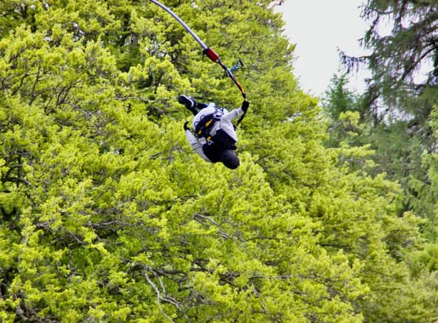 Photo issued by Highland Fling Bungee of Frenchman Francois-Marie Dibon, during a practice run,  who hopes to break the world record for the most jumps in 24 hours at the Garry Bridge near Killiecrankie in Perthshire, operated by Highland Fling Bungee.