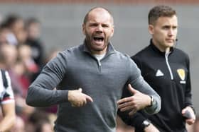 Robbie Neilson bellows instructions from the sidelines as Hearts lose to St Mirren at Tynecastle Park. Picture: SNS
