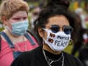 Protesters wearing PPE during a Black Lives Matter demonstration in Edinburgh following the killing of George Floyd after a police officer knelt on his neck in Minneapolis (Picture: Andy Buchanan/AFP via Getty Images)