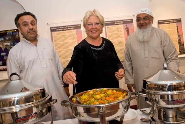 Margo MacDonald visiting the Mosque Kitchen, Potterow  Picture: Ian Georgeson