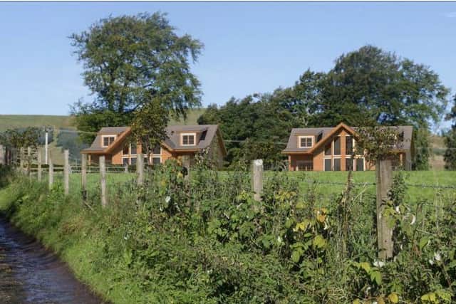 An artist's impression of the holiday lodges at Peggyslea Farm at Nine Mile Burn.
