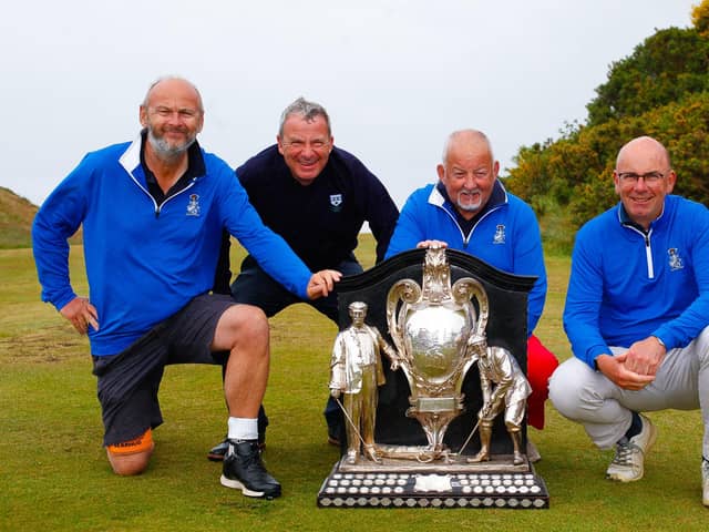 Heriot's Quad, represented in the final by Dave Campbell, Innes Christie, John Archibald and Scott Johnston, won the 121st Dispatch Trophy at The Braids. Picture: Scott Louden