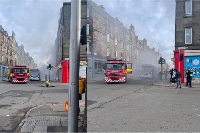 Edinburgh bus fire: Drama on busy city centre road as Edinburgh bus ...