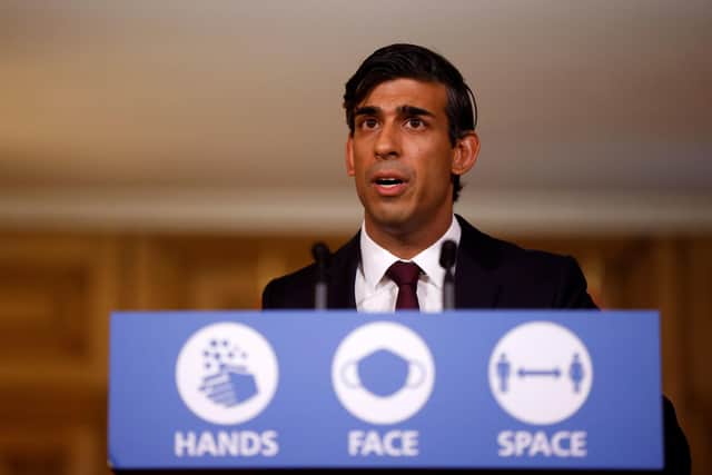 Chancellor of the Exchequer Rishi Sunak during a virtual news conference in Downing Street. Picture: John Sibley/PA Wire