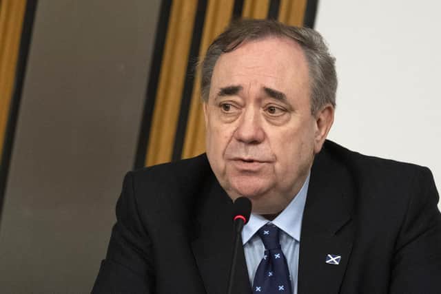 Alex Salmond gives evidence to the the Holyrood committee investigating the Scottish Government's handling of harassment complaints against him. Picture: Andy Buchanan /Getty