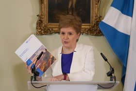 First Minister Nicola Sturgeon speaks at a press conference at Bute House in Edinburgh to launch a second independence paper.