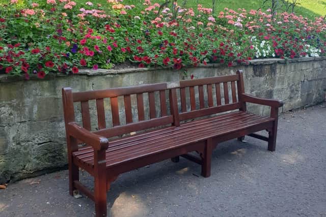 The new replacement bench in West Princes Street Gardens