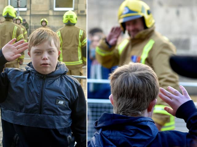 “He is a very honourable little boy,” she added. "He saluted every firefighter that walked past and they saluted back”. Photos by  Lynne Cailceta