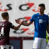 Cammy Devlin and St Johnstone's Ryan McGowan shake hands at full time. Picture: Ross Parker / SNS