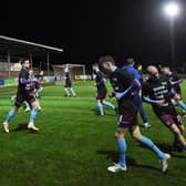 Hearts warm-up ahead of Arbroath clash. Picture: SNS