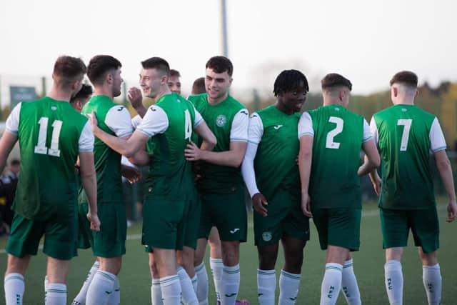 Hibs Under-18s will compete in the UEFA Youth League after winning the title. Picture: Maurice Dougan
