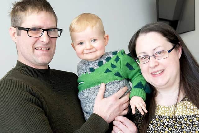 Pamela Mackenzie with her miracle son Patrick and husband. (Photo credit: SWNS)