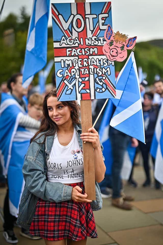 The rally was organised by All Under One Banner, which organises pro-independence events across Scotland. PIC: Getty/Jeff J Mitchell.