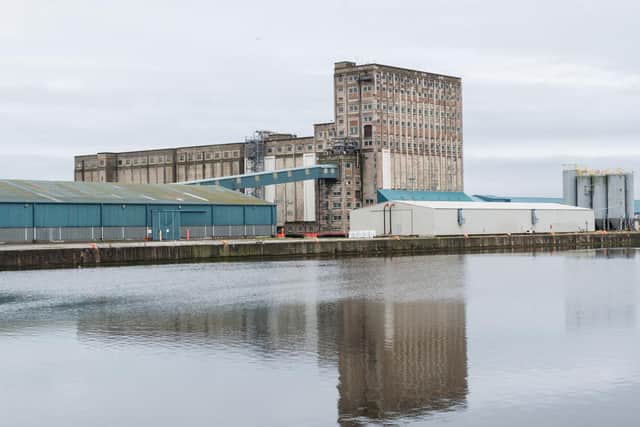 The landmark grain warehouse at Imperial Dock, Leith. Picture: Ian Georgeson