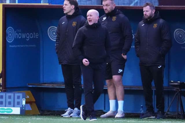 Livingston manager David Martindale tore into his players at half-time during the Scottish Cup win over Stenhousemuir last week. Picture: SNS
