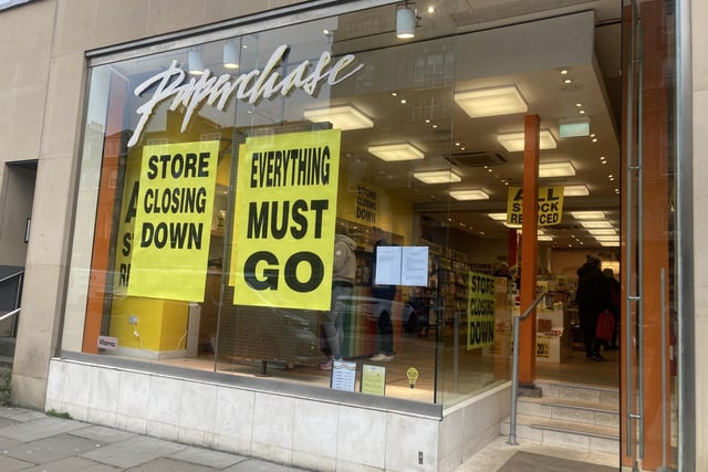 Paperchase in George Street launched a massive closing down sale in February after the stationery chain fell into administration. More than 100 Paperchase stores across the UK closed while Tesco bought the Paperchase brand but not its high street shops.