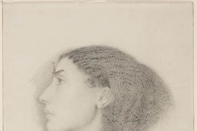 Portrait of Mrs Fanny Eaton, profile left by Simeon Solomon, around 1859.