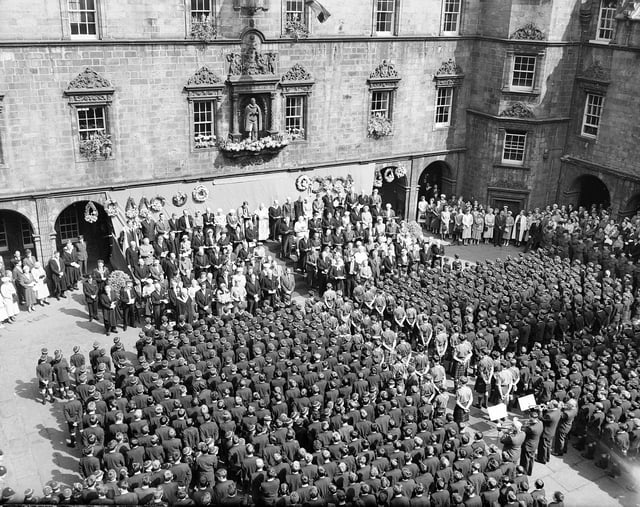 A view of the George Heriot's School  Edinburgh Tercentenary Ceremony in June 1959.