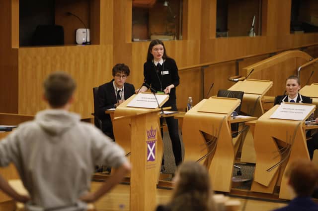 Emma Bell from Broxburn Academy is the first from her school to achieve a spot on Scotland's national debate team.
