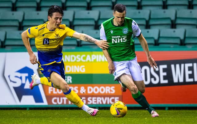Jamie Murphy in action for Hibs in their last meeting with St Johnstone
