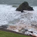 Part of the Doo Rock coastal path in Dunbar, East Lothian, has collapsed into the sea. (Photo credit: East Lothian Council Countryside Rangers)