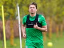 Scott Allan during a Hibs training session. Photo by Ross Parker / SNS Group